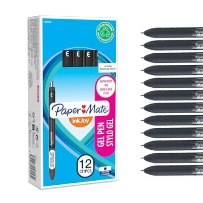 Image of Paper Mate InkJoy Gel Pens Medium Point (0.7mm) Black Ink 12 Count