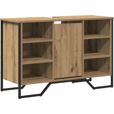 Image of Bathroom Sink Cabinet Artisan Oak 91x35x60 cm Engineered Wood vidaXL