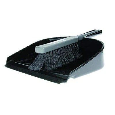 Image of Elliott Extra Large Garden Dustpan and Brush,Ideal for DIY use,Larger Jobs Cleaning around the Garden, Strong Synthetic Fibres suplied with a Black Pan matching Grey Brush