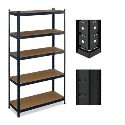 Image of Relaxdays Heavy Duty Shelving, up to 500 kg, Dividable, Cellar, Garage, Plug in Storage, 180 x 100 40 cm, Steel, Black