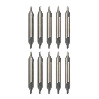 Image of Pxyelec 10pcs Center Drill Bits Set, HSS Drills Countersinks 60 Degree Angle Bit Set Tool for Lathe Metalworking Size 39 mm x 5 2