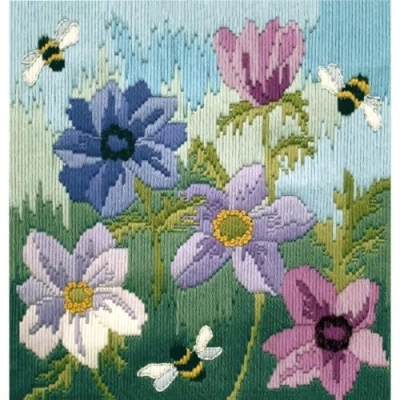 Image of Bothy Threads Woollen Long Stitch Kit Anemones