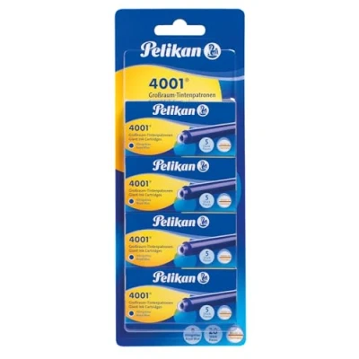 Image of Pelikan 4001 Ink Cartridges 20 Items Blue