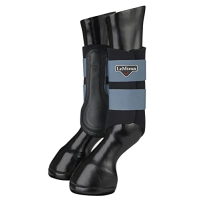 Image of LeMieux Grafter Brushing Horse Boots Protective Gear and Training Equipment Equine Boots, Wraps &amp; Accessories (Ice Blue/X Large)