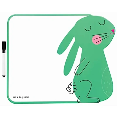 Image of Dry Wipe Whiteboard with Black Marker A4 for Kids 34 x 28 cm Funny Shape Bunny