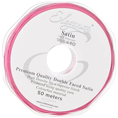 Image of Eleganza Double Faced Satin 3mm x 50m Cerise No.29