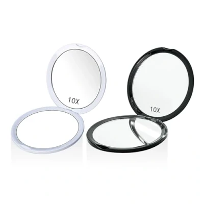 Image of FFDHWU 2 Piece Mirror, Travel Magnifying Handbag Compact Women&#039;S Pocket Mirror Folding, Makeup