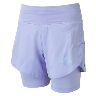 Image of Ronhill Running, Wmn&#039;s Tech 4.5&quot; Twin Short, DkPeriwinkle/Aquamint, Size 14