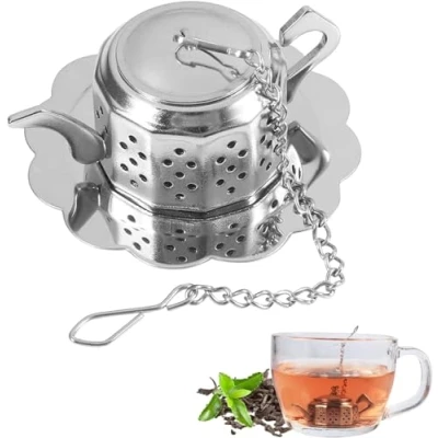 Image of Gancon Stainless Steel Teapot Tea Infuser for Loose Leaf, Food Grade Material, Easy to Use and Clean, Widely Used Teacups Mugs