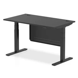 Image of Air 1400x800 Height Adjustable Desk Black CP Leg Modesty Panel