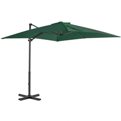 Image of vidaXL Cantilever Garden Parasol with Aluminium Pole Green 250x250 cm