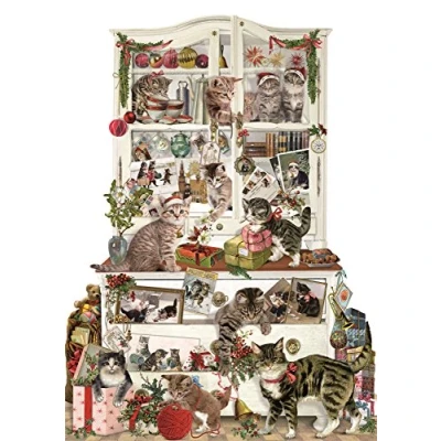 Image of Deluxe Traditional Card Advent Calendar Mischievous Christmas Cats