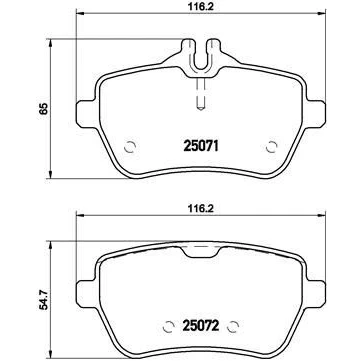 Image of 0004202805, 0064207220, 0084203420, A0004202805, A0064207220 Brake pad set BREMBO P 50 103 MERCEDES BENZ: SL Convertible