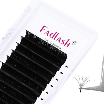 Image of Fadlash Easy Fan Lashes C Curl 0.07 15mm Single Russian Natural Look Self Fanning Eye Automatic Blooming Eyelashes Extensions(0.07 15)