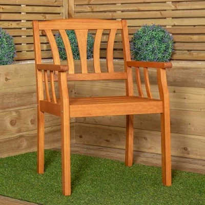 Image of Kapalua Outdoor Wooden Garden Slatted Dining Chair