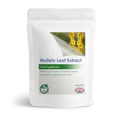 Image of Mullein Leaf 2000mg High Strength Extract Capsules Respiratory Health Support Vegan (Pack of 120)