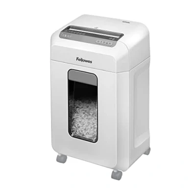 Image of Fellowes 12 Sheet Paper Shredder for Office Mini Cut with Auto Reverse &amp; SafeSense Technology Powershred 12Ms 23L Pull Out Bin DIN Level P4 Amazon Exclusive