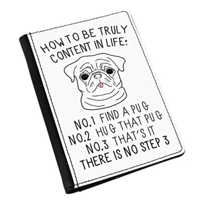 Image of How to Be Truly Content in Life Pug Passport Holder Cover