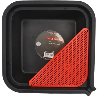 Image of Simply Tools ODP10 Oil Drain Pan (10L), Matte Black Thermoplastic