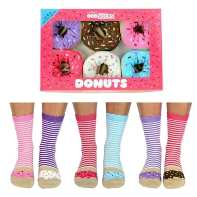 Image of Donuts United Oddsocks Ladies Odd Socks Multicoloured 4 8 uk