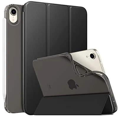 Image of MoKo Case Fit New iPad Mini 7 (A17 Pro) 2024, 6th Generation 2021 (8.3 inch), 6 Case, Soft TPU Translucent Frosted Back Cover for 7th, Black