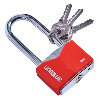 Image of 50mm Long Shackle Rhombic Chrome Plated Iron Padlock T0708