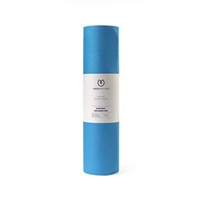 Image of Yogamatters Everyday Wellness Mat (Ocean Green &amp; Cool Grey), 8mm Lightweight TPE Yoga Pilates, Gym, Exercise