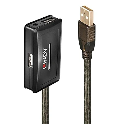 Image of LINDY Active USB 2.0 Extension Cable with Hub, 10 m