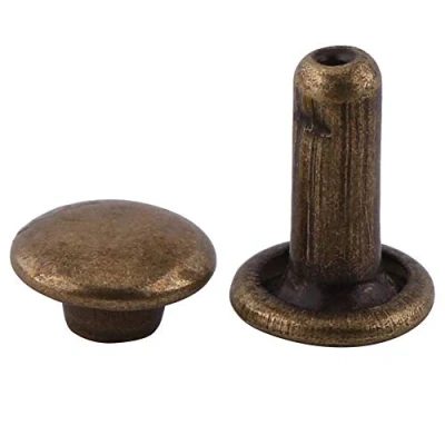 Image of 100PCS Metal Rivet,Double Cap Tubular Leather Craft Repairs Decoration(Bronze)