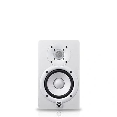 Image of Yamaha HS5 PA, powered studio monitor speaker for producers, DJs and performers, in white