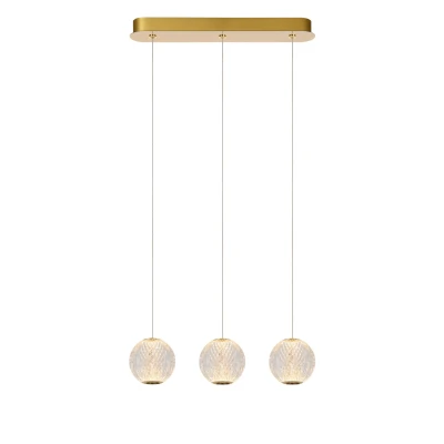Image of Cintra Modern Bar Pendant Light LED Dim. 3x4,7W 2700K Transparant