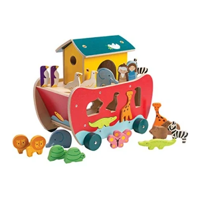 Image of Tender Leaf Toys Noah&#039;s Shape Sorting Ark Play Animal Sorter For Children