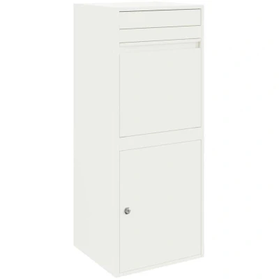 Image of vidaXL Parcel Drop Box White 41 x 38 103 cm Steel