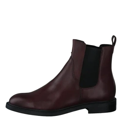 Image of Vagabond Womens Amina Elasticated Side Panels Low Heel Leather Boots Bordo 5