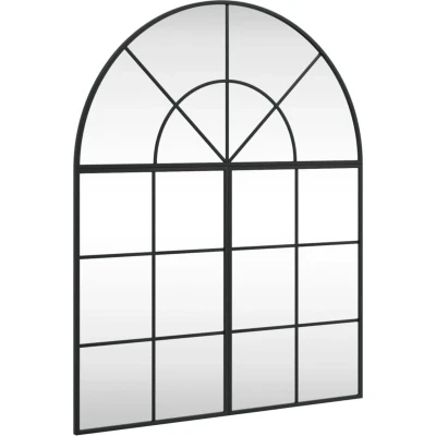 Image of vidaXL Wall Mirror Black 80x100 cm Arch Iron