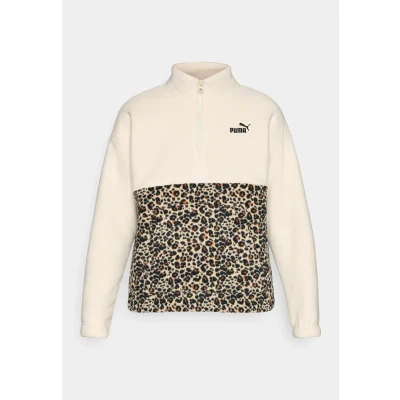 Image of Puma ESS GRAPHIC Animal Relaxed Half Zip Crew women&#039;s Fleece jacket in Multicolour