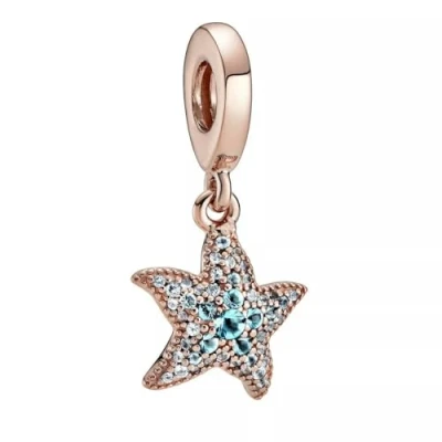 Image of Pandora Sparkling Starfish Dangle Charm 788942C01