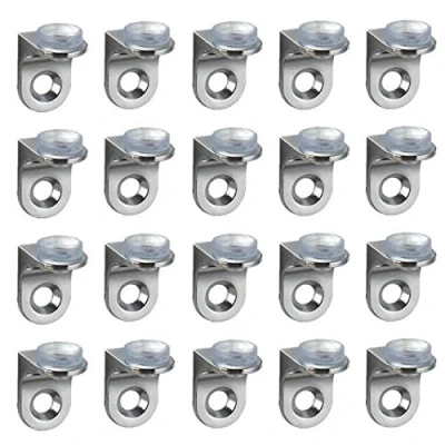 Image of UOOOM 20 pcs Right Angle Fixing Clip Shelf Bracket Suction Cup Base Glass Shelve Support