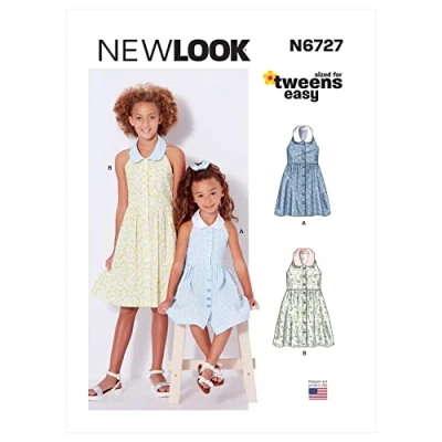 Image of New Look UN6727A Children&#039;s and Girls&#039; Dresses A (3 4 5 6 7 8 10 12 14)