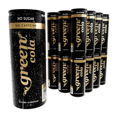 Image of Green Cola Caffeine Free, No Aspartame, Sugar, Calories, 6x4 Pack of 330ml (24 cans Total)