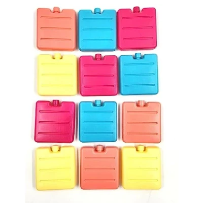 Image of 12 Pack of Small Ice Packs for Lunch Boxes Kids Mini Freezer Blocks Cool Bags Box Great School Camping Picnic Travel