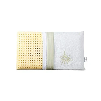 Image of EVERGREENWEB Memory Foam Pillow 40x70 High 9 cm Double Cover Aloe Vera and Cotton Removable for Cervical Spine Neck, Pain, Hypoallergenic, Anti dust mite