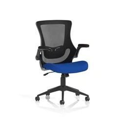 Image of Orbit Black Mesh Back Chair Bespoke Colour Seat Stevia Blue