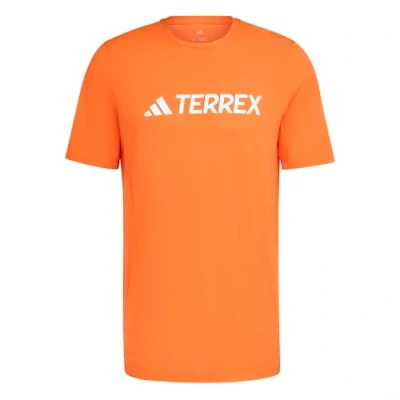 Image of adidas Men&#039;s Terrex Multi Climacool Logo Tech T Shirt, Semi Impact Orange, S