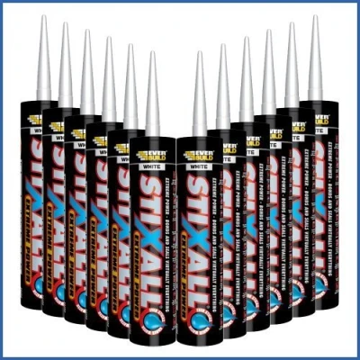 Image of 12 x Grey Everbuild Stixall MS Polymer Grab Sealant Adhesive 290ml by