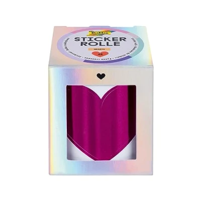 Image of folia 27201 Sticker Roll Hearts Set with 48 Stickers, 3 m Long Various Self Adhesive Heart Motifs