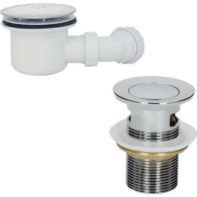 Image of McAlpine 1�&quot; Outlet White Plastic Plug with Rubber Seal WP1