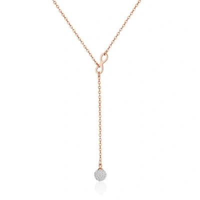 Image of Philip Jones Rose Gold Plated Infinity Necklace Created with Zircondia® Crystals