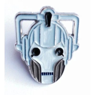 Image of Metal Enamel Pin Badge Doctor Dr. Who Enemy Cyberman (Cyber Man Face)