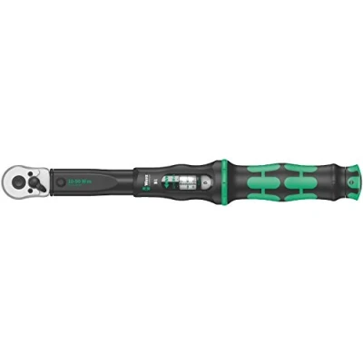 Image of Wera Click Torque B 1 Adjustable Wrench, 3/8&quot; Square Drive, 10 50 Nm, 05075610001, Black/Green